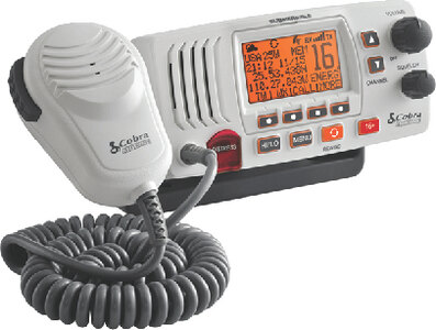 MR F57 VHF DSC MARINE RADIO (COBRA ELECTRONICS) 3" H 6" W 6.25" D White 25